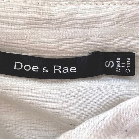 Anthropologie Doe & Rae NWT Striped Roll Cuff Sleeves Button Cotton Safari Top S - Picture 2 of 6